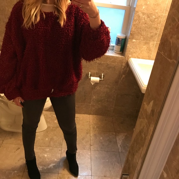 🌹Zara red marled sweater🌹